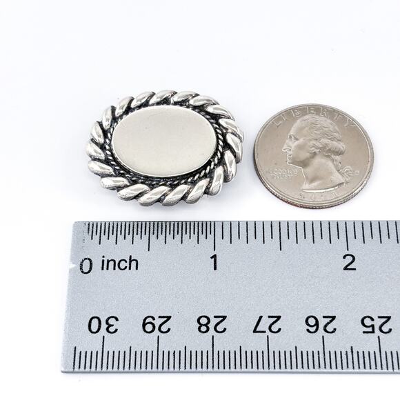 Vintage Sterling Silver Silver 925 Concho Slide Belt Buckle | Rope Detail - Picture 6 of 6